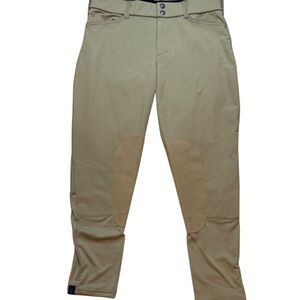 32x30 Irideon Riding Breeches Pants Beige Micorfiber Suede Patch Riding Trousers